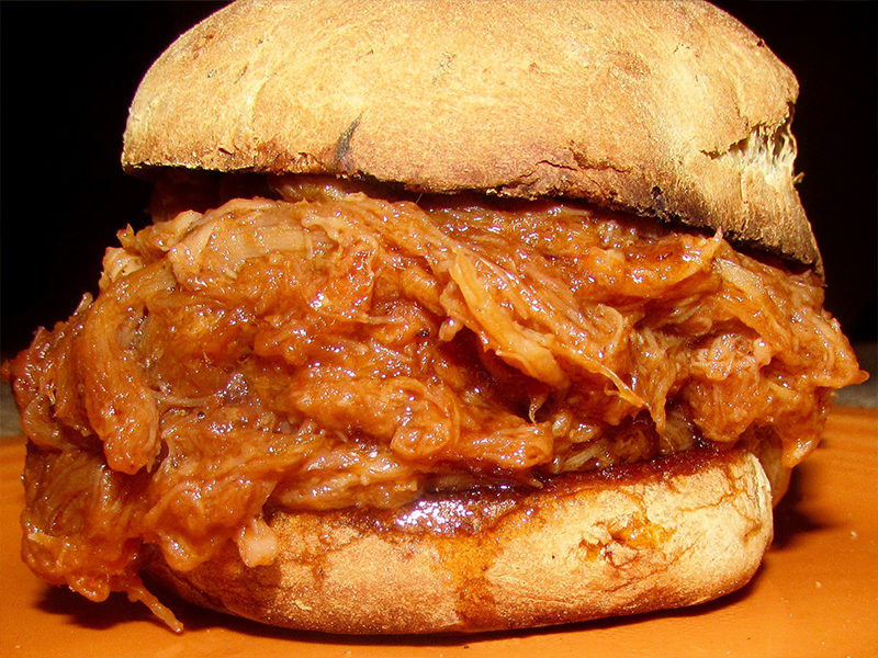 Haitian Sensation - Pulled pork sandwich.