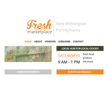 Smarty Pixels built, currently maintains, and currently provides SEO for the Fresh Marketplace in New Wilmington PA.